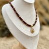 Citrine Pendant on Amber Glass Necklace - Image 2