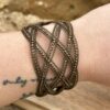 Woven Beaded Bronze Bracelet