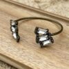 Antique Bronze & Crystal Cuff Bracelet
