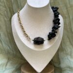 Smoky Quartz & Volcanic Rock Necklace