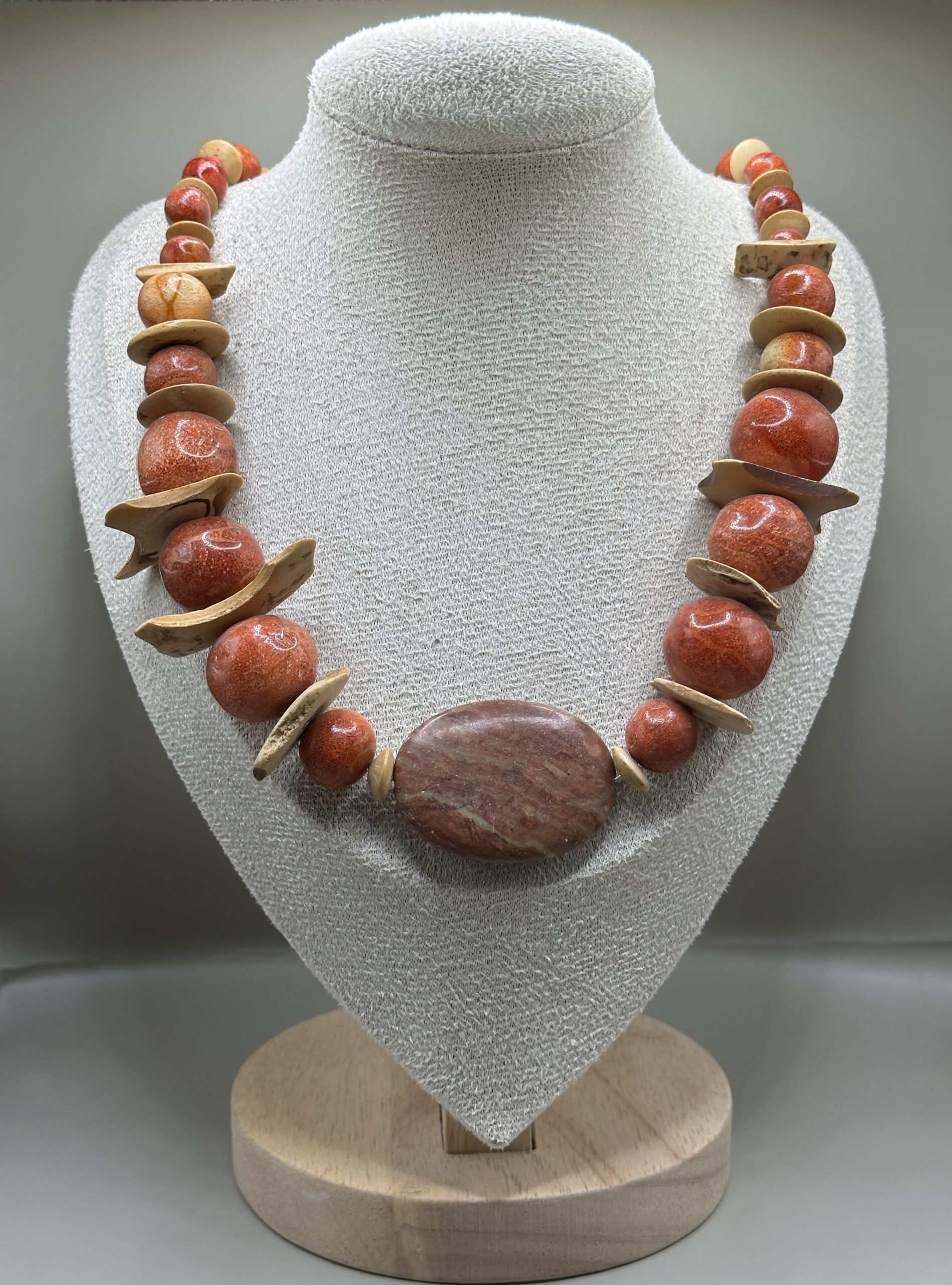 Red Coral & Jasper Necklace