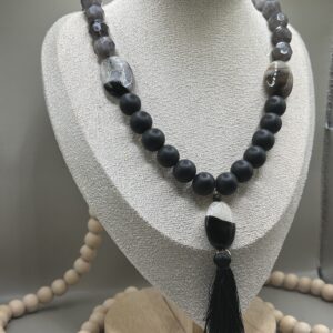 Silicone & Rutilated Quartz Mala
