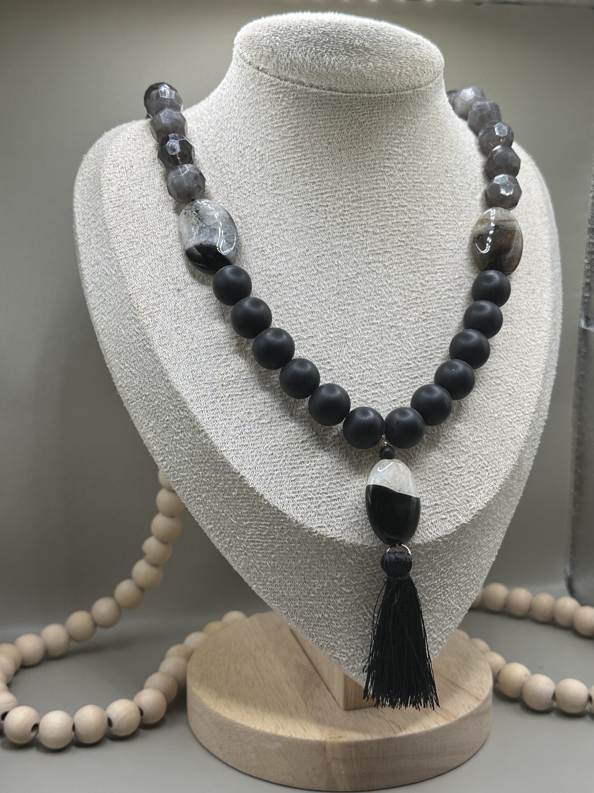 Silicone & Rutilated Quartz Mala