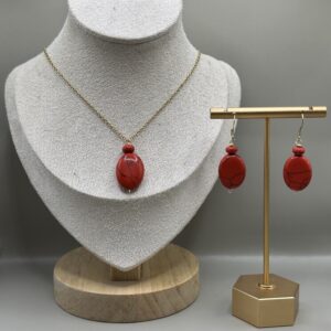 Red Jasper and Gold Set