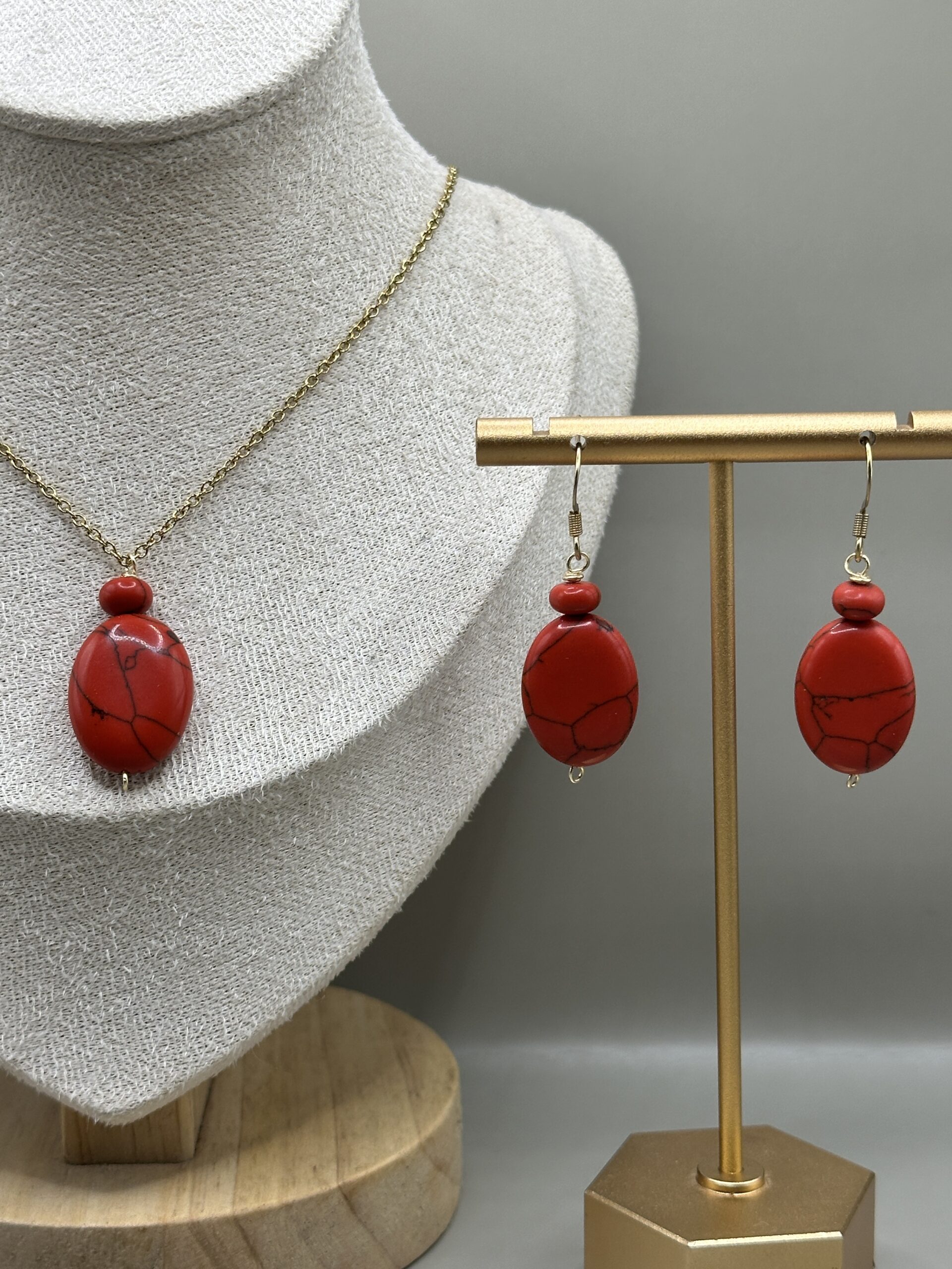 Red Jasper and Gold Set - Image 2